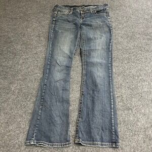 Premiere Jeans Womens Size 9/10 Blue Bootcut Thick Stitch Stretch Denim Y2K
